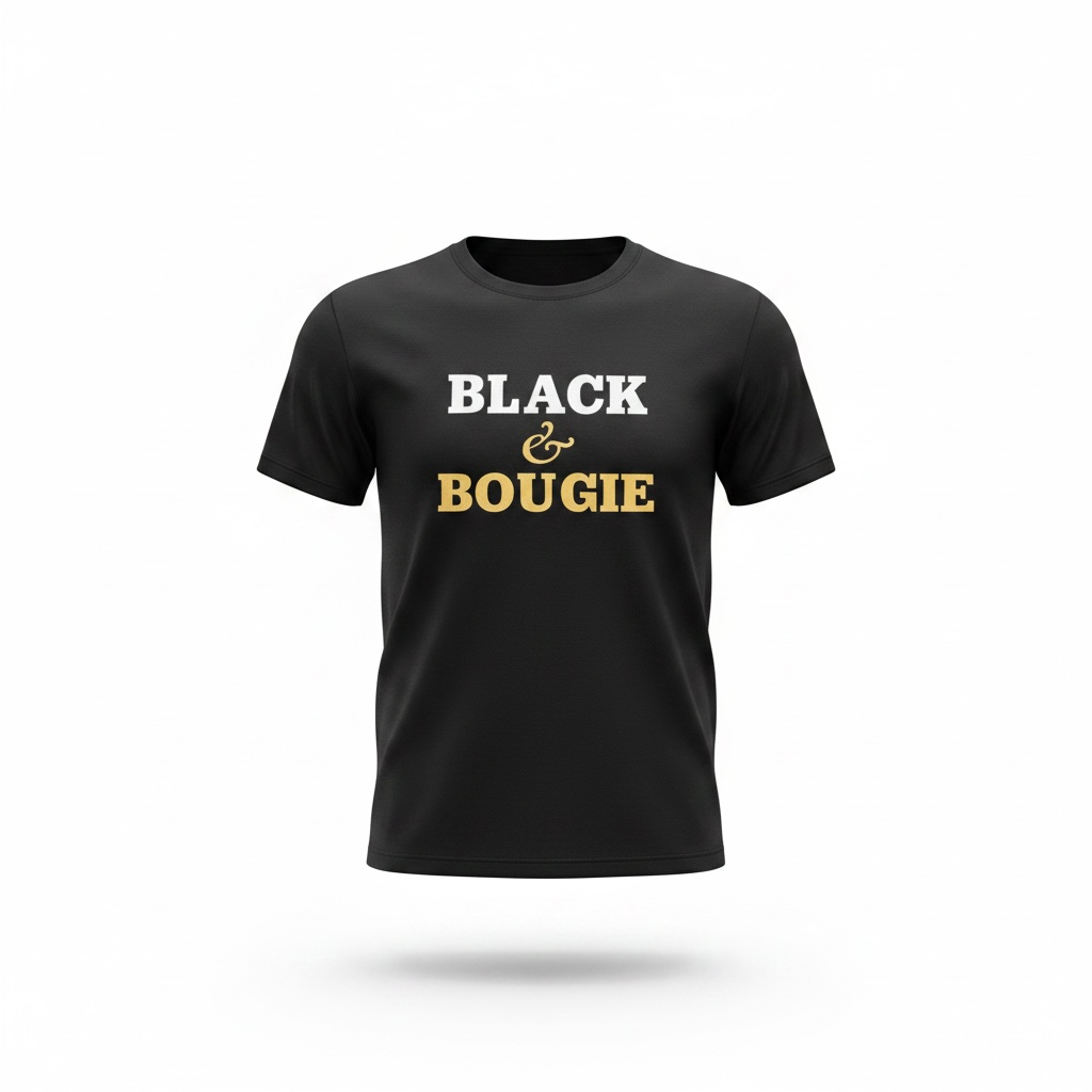 Bougie Culture Signature Tee — Black & Bougie (Gold Statement)