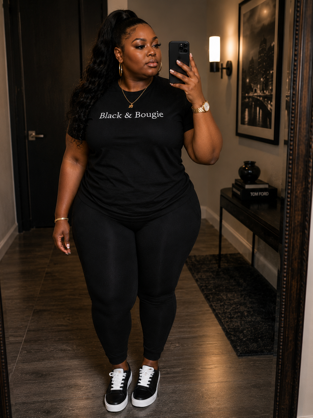 Bougie Culture Essential Tee — Black & Bougie (Classic)