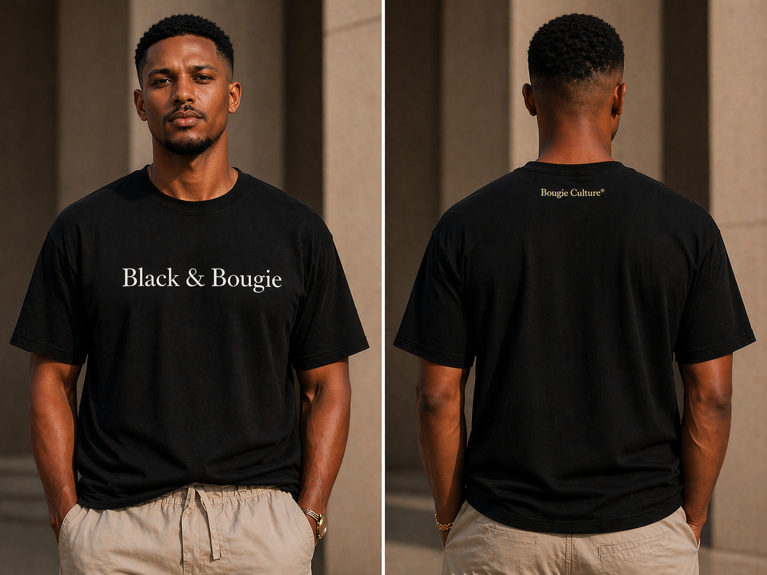 Bougie Culture Essential Tee — Black & Bougie (Classic)